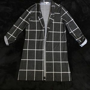 Soleillee Black & Grey Extended Cardigan